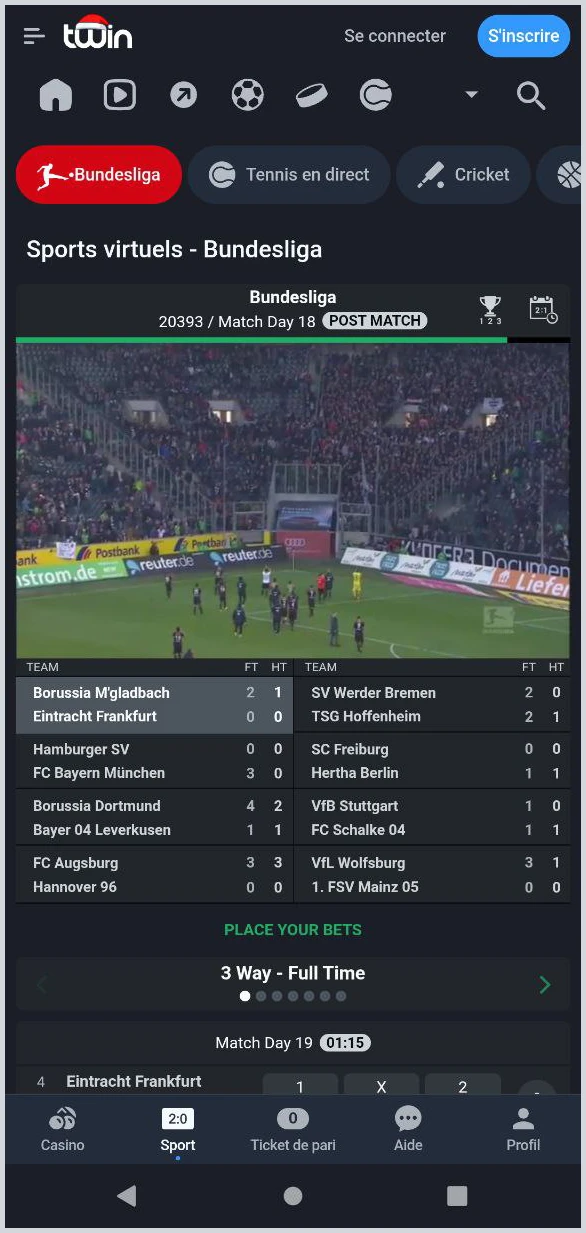 V-Sport Twin Casino pour jouer sans attendre